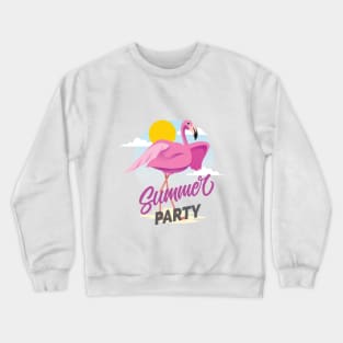 Summer sun pink flamingo Crewneck Sweatshirt